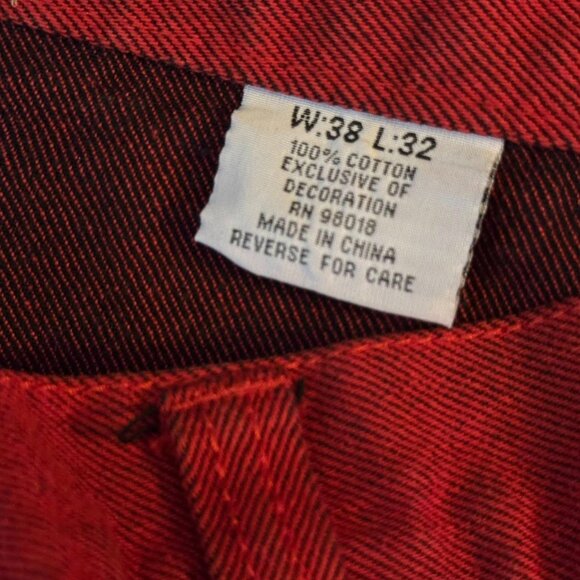 Mens Noiz Vintage Premium Quality Denim Jeans 38x32 Dark Wash Burgundy - Picture 3 of 14